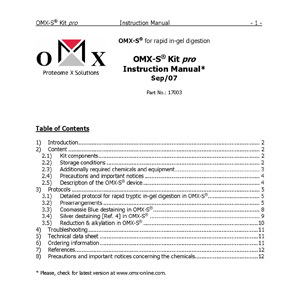 Instruction Manual OMX-S Kit pro
